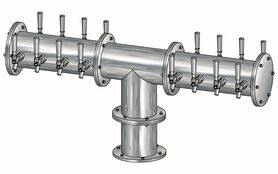 12 TAP BRUSHED SS 6" Dia.(6+6)DBL SERV. EAGLE "T" TOWER GC