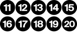2" Dia. LAMINATED LINE NUMBER TAG (11-20)