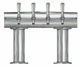 4 TAP BRUSHED SS[3"D]12"CTR DBL PED T-TOWER AIR COOLED