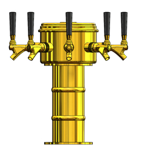 5 TAP PVD-BRASS MINI MUSHROOM GLYCOL COOLED
