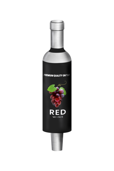 BR-2S 4CP BLK - RED WINE BOTTLE (CHR) TAP HANDLE
