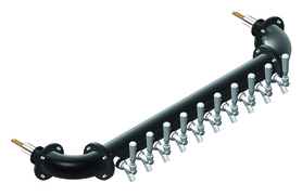 10 TAP(3"OC) MATTE BLACK WALL MT. RAIL TOWER GLYCOL COOLED