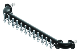 12 TAP(3"OC) MATTE BLACK WALL MT. RAIL TOWER AIR COOLED