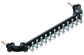 12 TAP(3"OC) MATTE BLACK WALL MT. RAIL TOWER GLYCOL COOLED