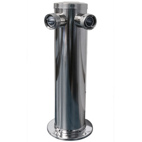 2 TAP 3" POLISHED SS COLUMN TWR(BARRIER) CLD-NO TAPS