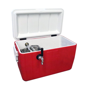 48qt 2 TAP PLASTIC JOCKEY BOX - 50' SS COIL all 304SS PARTS