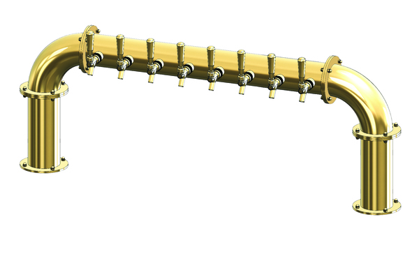 CUSTOM CURVED 8 TAP(4"OC)CANDY GOLD LIONS GATE "U" CH-MX CLD