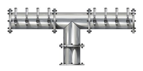 8 TAP BRUSHED SS 6" Dia. EAGLE "T" TOWER GLYCOL COOLED