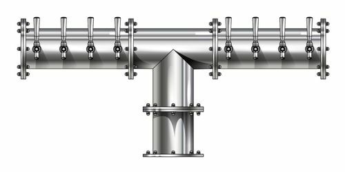 8 TAP POLISHED SS 6" Dia. EAGLE "T" TOWER GLYCOL COOLED