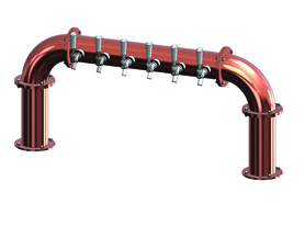 6 TAP(4"OC)CANDY COPPER LIONS GATE "U" GLYCOL COOLED