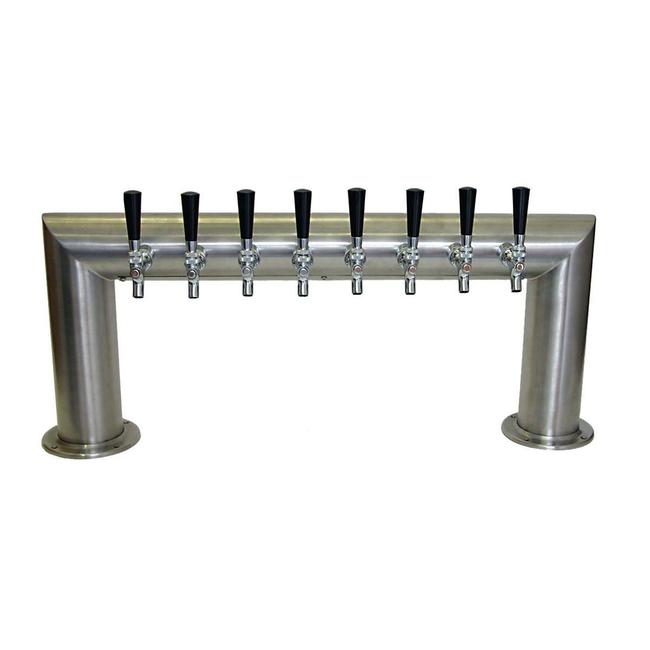 8 TAP BRUSHED SS PASS-THRU TWR LEFT SIDE EXIT GLYCOL COOLED