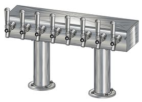 10 TAP BRUSHED SS[3"D]12"CTR DBL PED T-TOWER AIR COOLED