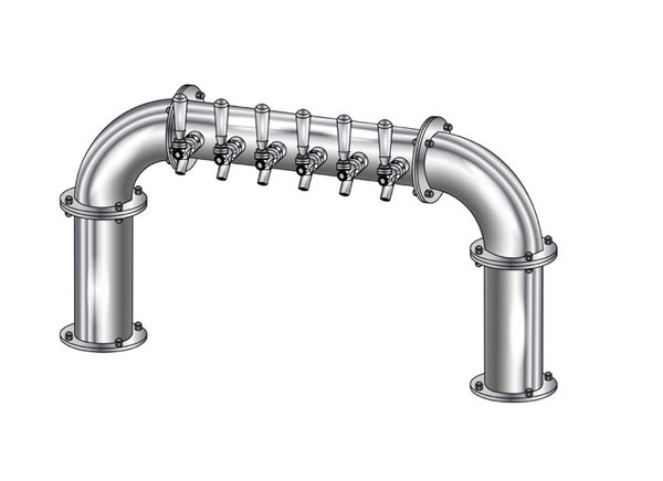 6 TAP(3"OC)POLISHED SS LIONS GATE "U" CH-MX CLD