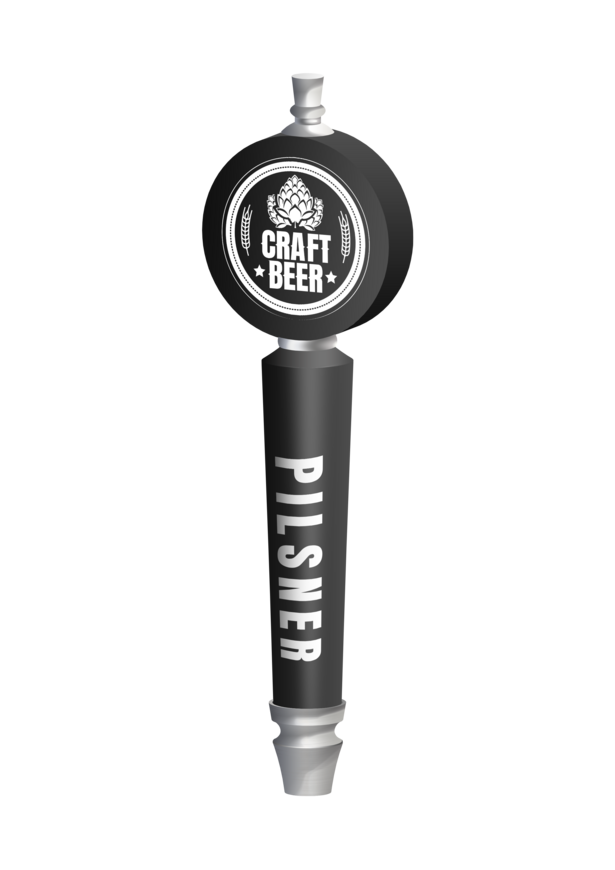 BR-4S 4CP BLK ROUND CONICAL (CHR) TAP HANDLE
