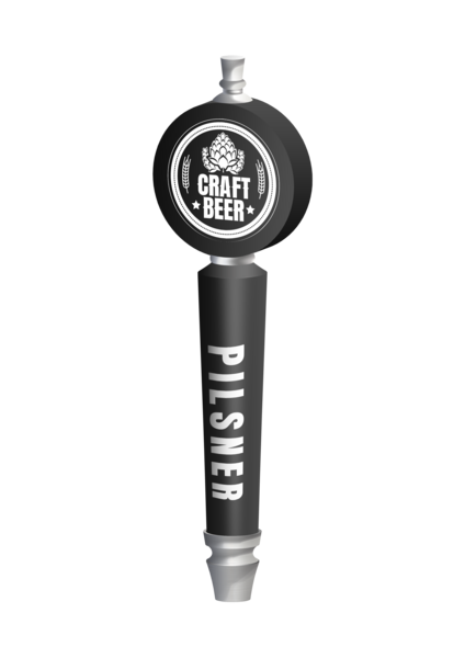 BR-4S 4CP BLK ROUND CONICAL (CHR) TAP HANDLE