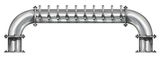10 TAP BRUSHED SS 6" Dia. GOLDEN GATE "U" TOWER CLD