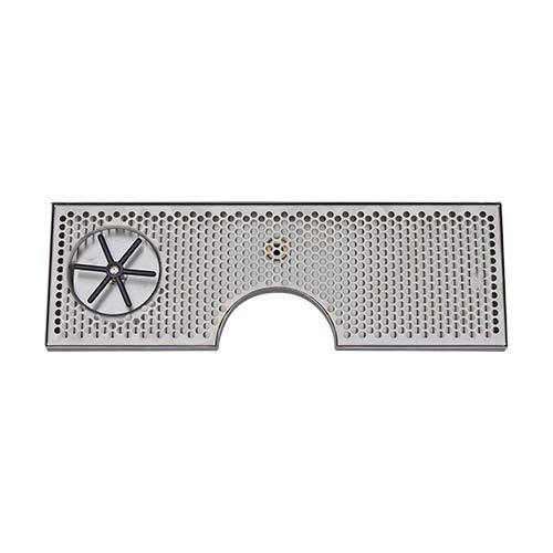 30" x 8"- 6" DIA CUT-OUT BRUSHED SS SPRAY DRIP TRAY