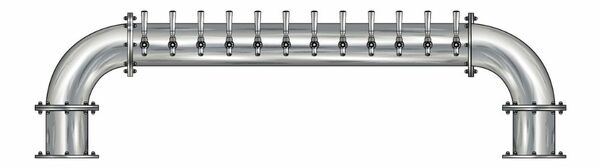 12 TAP BRUSHED SS 6" Dia. GOLDEN GATE "U" TOWER CLD