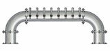 8 TAP BRUSHED SS 6" Dia. GOLDEN GATE "U" TOWER GLYCOL COOLED