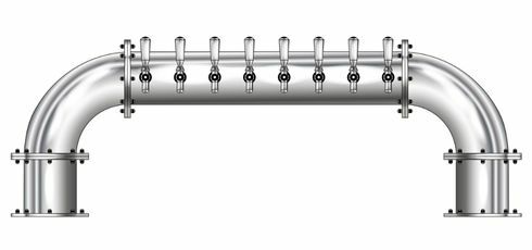 8 TAP POLISHED SS 6" Dia. GOLDEN GATE "U" TOWER CLD