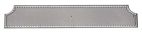 52" x 8"-2 x 6" DIA CUT-OUTS BRUSHED SS DRIP TRAY WITH DRAIN