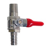 METAL 1/4" NPT x 5/16" BARB SHUT-OFF