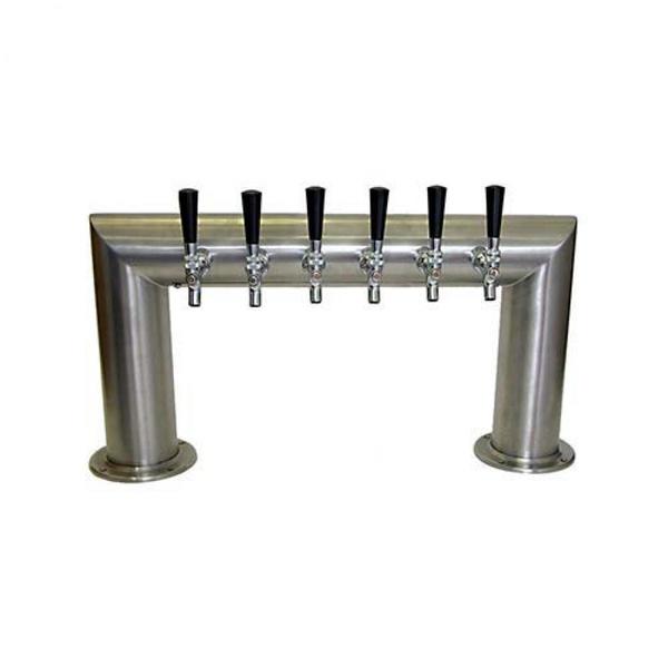 6 TAP BRUSHED SS PASS-THRU TOWER GLYCOL COOLED