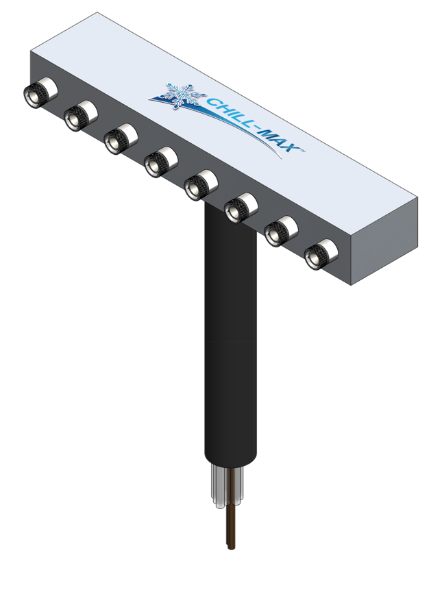 CUSTOM 8 TAP(3"OC) 4"DIA WALL MT-CTR TOP/BOT X CARTRIDGE -GC