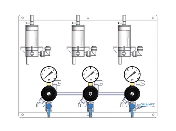 CSTM GAL. 3P TF REG/CC SS FOB PANEL [- BKT]W/MANIFOLD