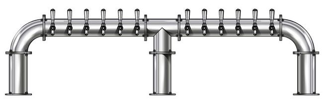 12 TAP(4"OC)POLISHED SS LIONS GATE 3P GLYCOL COOLED