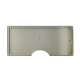 24" x 11"-7-1/2" CUT-OUT BRUSHED SS DRIP TRAY WITH DRAIN