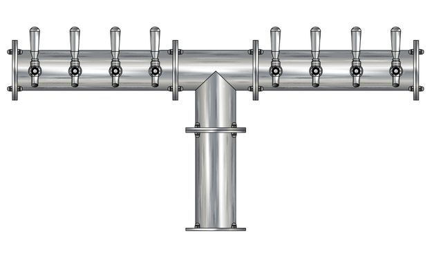 8 TAP(4"OC)BRUSHED SS CONDOR "T" CH-MX CLD