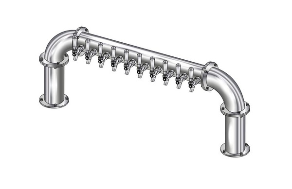 10 TAP(3"OC)POLISHED SS LIONS GATE "U" CH-MX AIR