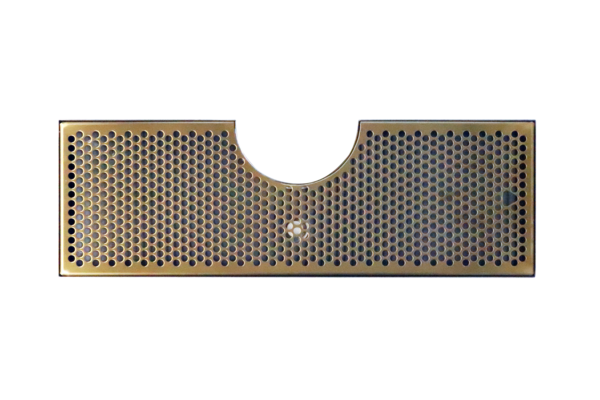 24" x 8" (6"c/o) ALL PVD BRASS DRIP TRAY WITH DRAIN