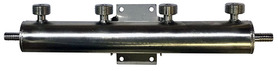 4T PT SS BEER MANIFOLD-2 x 3/8" BARB INLET/OUTLET