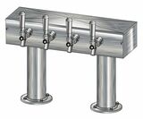 4 TAP BRUSHED SS[3"D]12"CTR DBL PED T-TOWER AIR COOLED