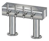 4 TAP BRUSHED SS[3"D]12"CTR DBL PED T-TOWER AIR COOLED