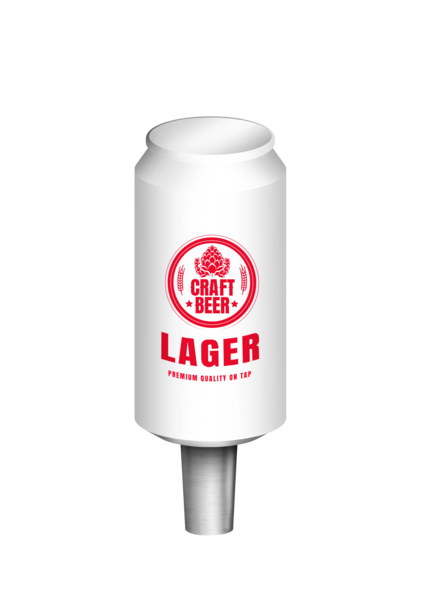 BR VINYL WRAP WHT BEER CAN (CHR) TAP HANDLE WITH HOLE ON TOP