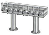 8 TAP BRUSHED SS[3"D]13"CTR DBL PED T-TOWER AIR COOLED