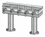 5 TAP BRUSHED SS[3"D]13"CTR DBL PED T-TOWER AIR COOLED