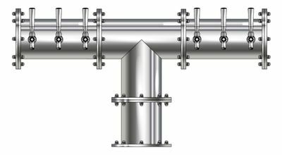6 TAP POLISHED SS 6" Dia. EAGLE "T" TOWER GLYCOL COOLED